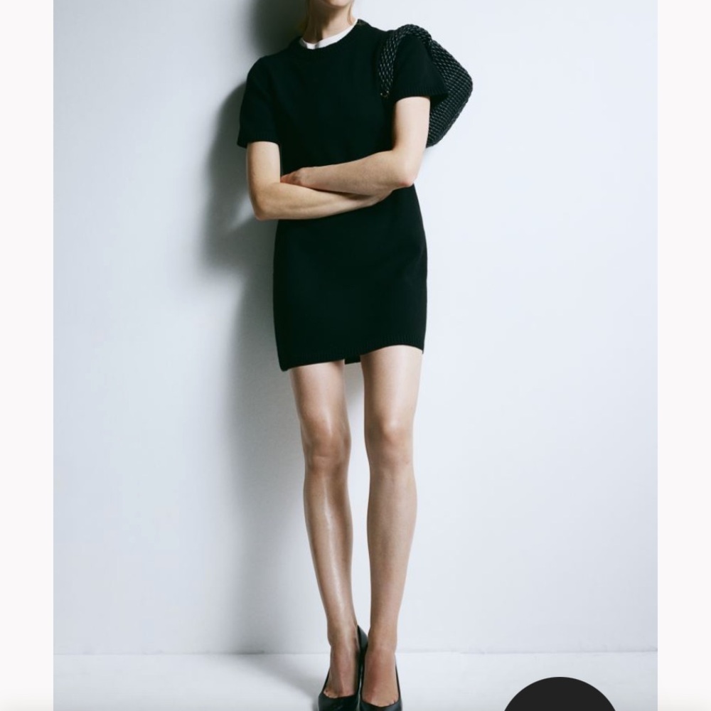 H&M Black Knit Mini Dress - Large NWT